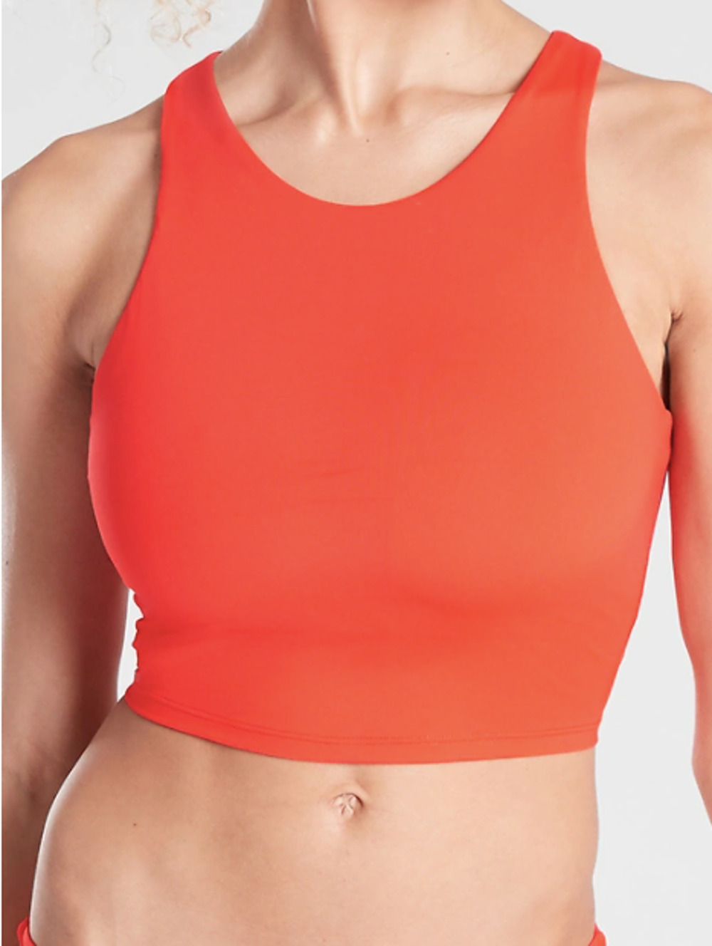 Athleta XS D DD vermillion Conscious Crop Bikini top swim bathing suit tankini